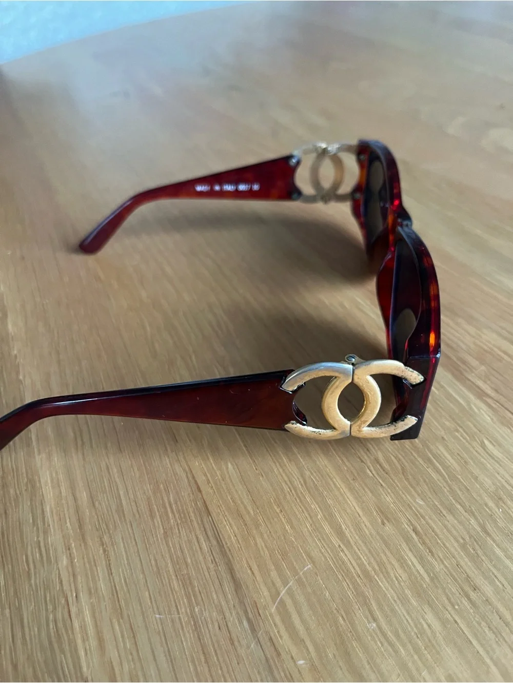 Vintage Chanel Tortoiseshell Sunglasses with Gold CC Accent